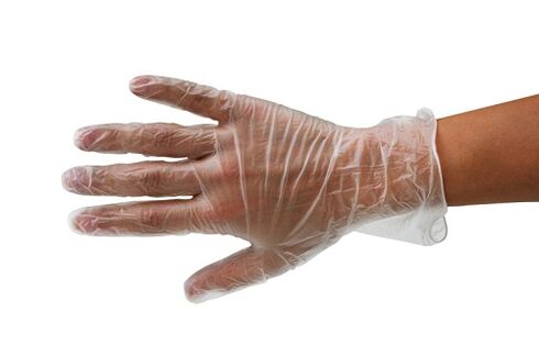 Handschuhe beim Kotspenden für Parasiten